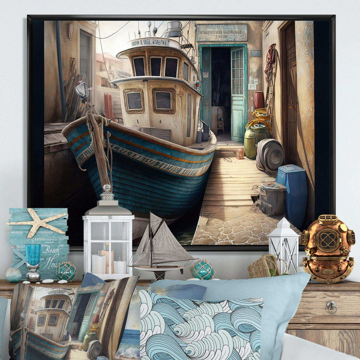 Rustic Port With A Fishing Boat VI
