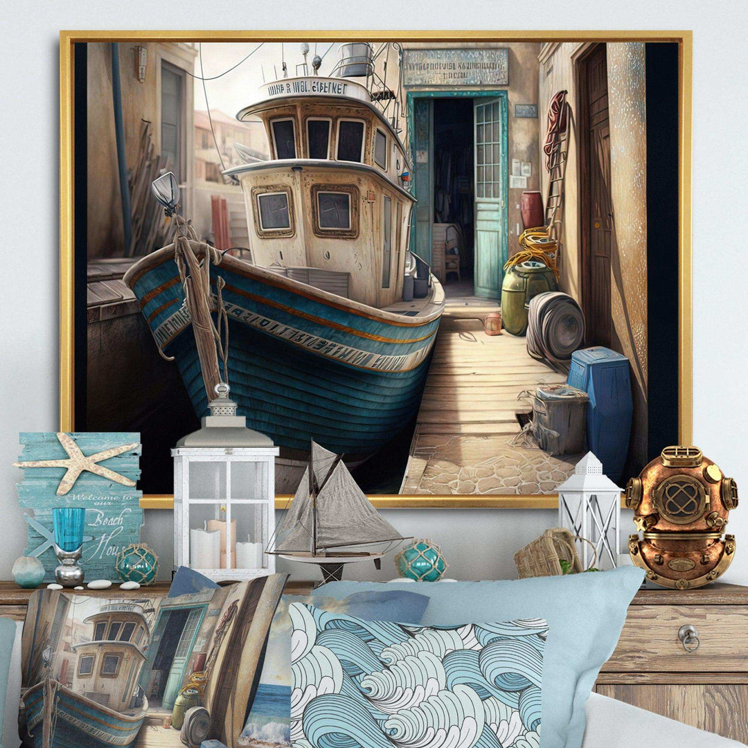 Rustic Port With A Fishing Boat VI