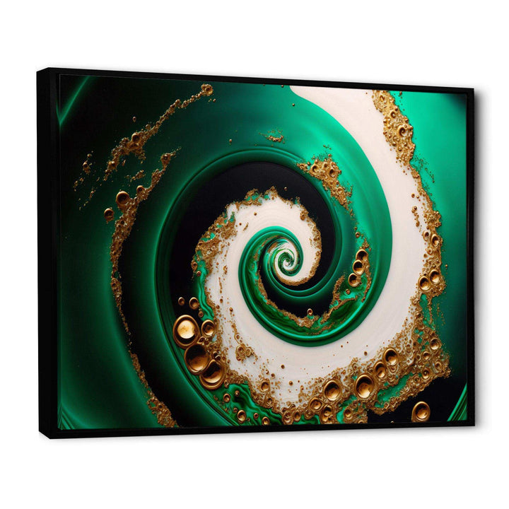 Green And Gold Crashing Waves I - Modern Wall Art Prints