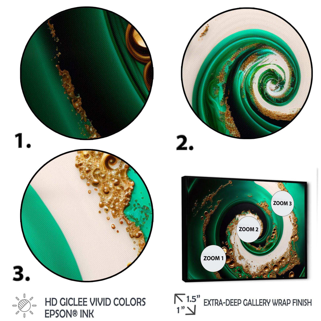 Green And Gold Crashing Waves I - Modern Wall Art Prints
