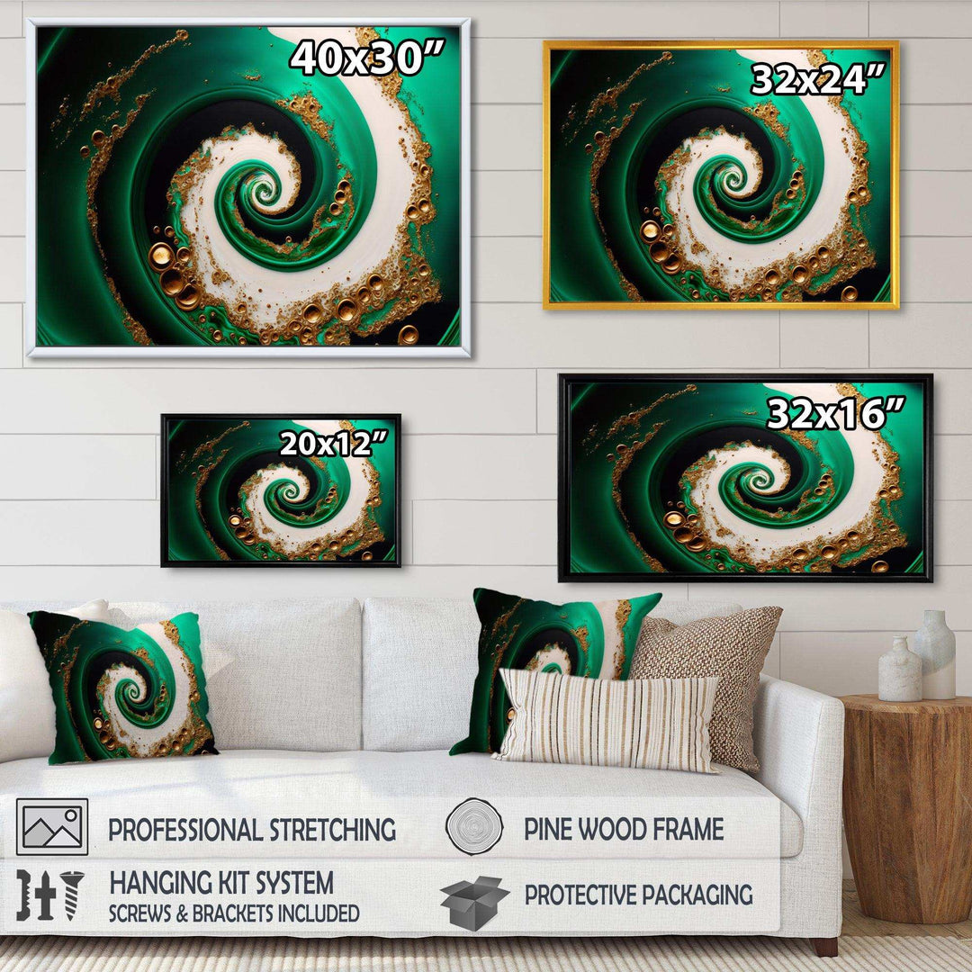 Green And Gold Crashing Waves I - Modern Wall Art Prints