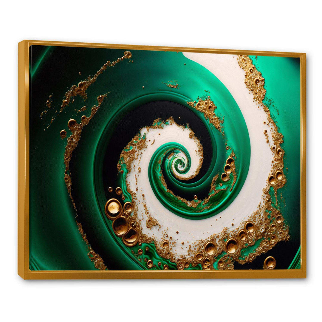 Green And Gold Crashing Waves I - Modern Wall Art Prints