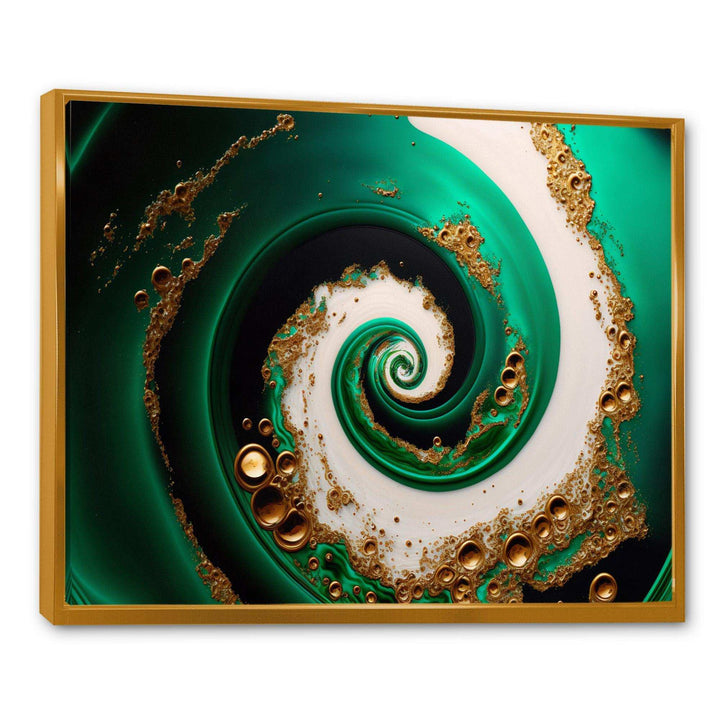 Green And Gold Crashing Waves I - Modern Wall Art Prints
