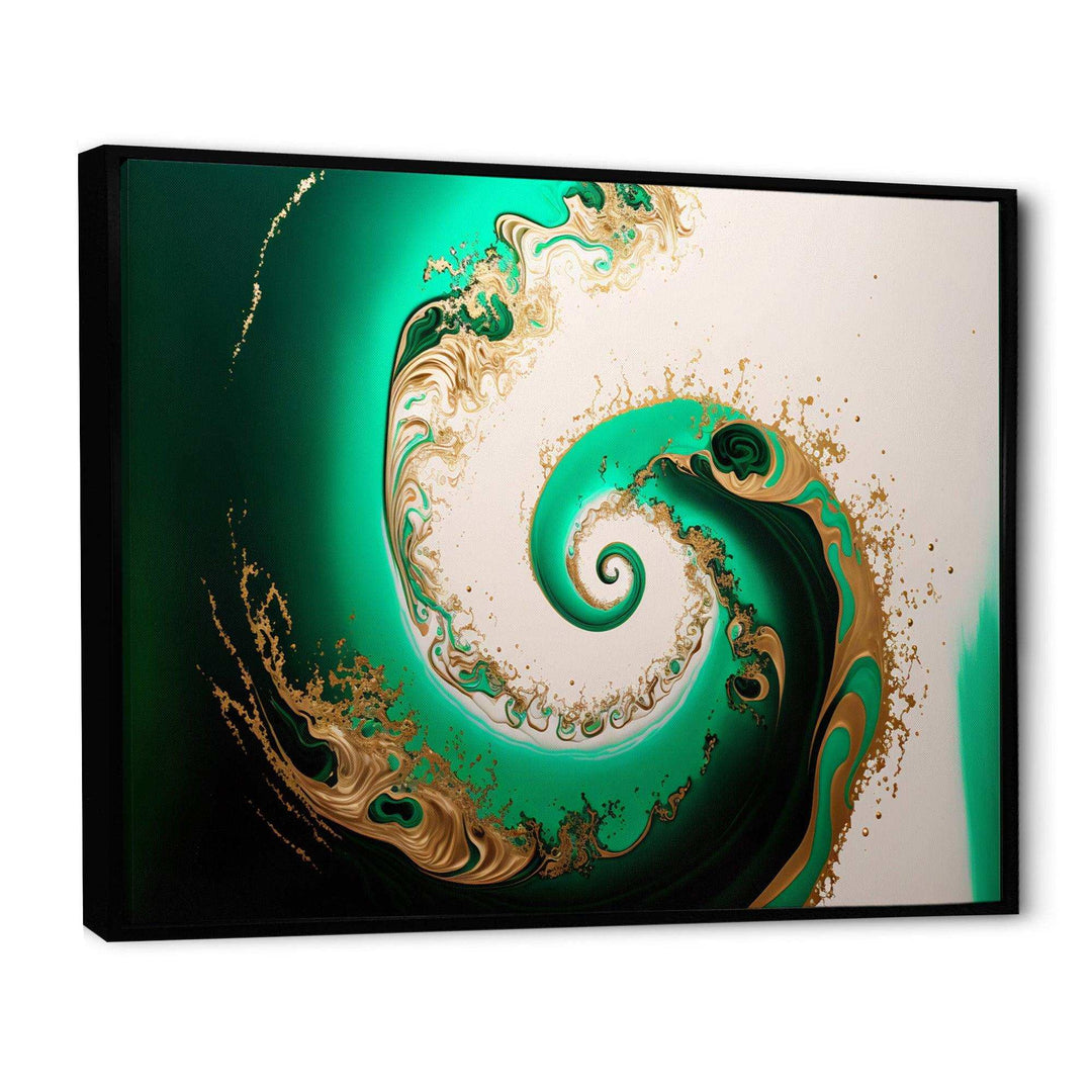 Green And Gold Crashing Waves II - Modern Canvas Wall Art