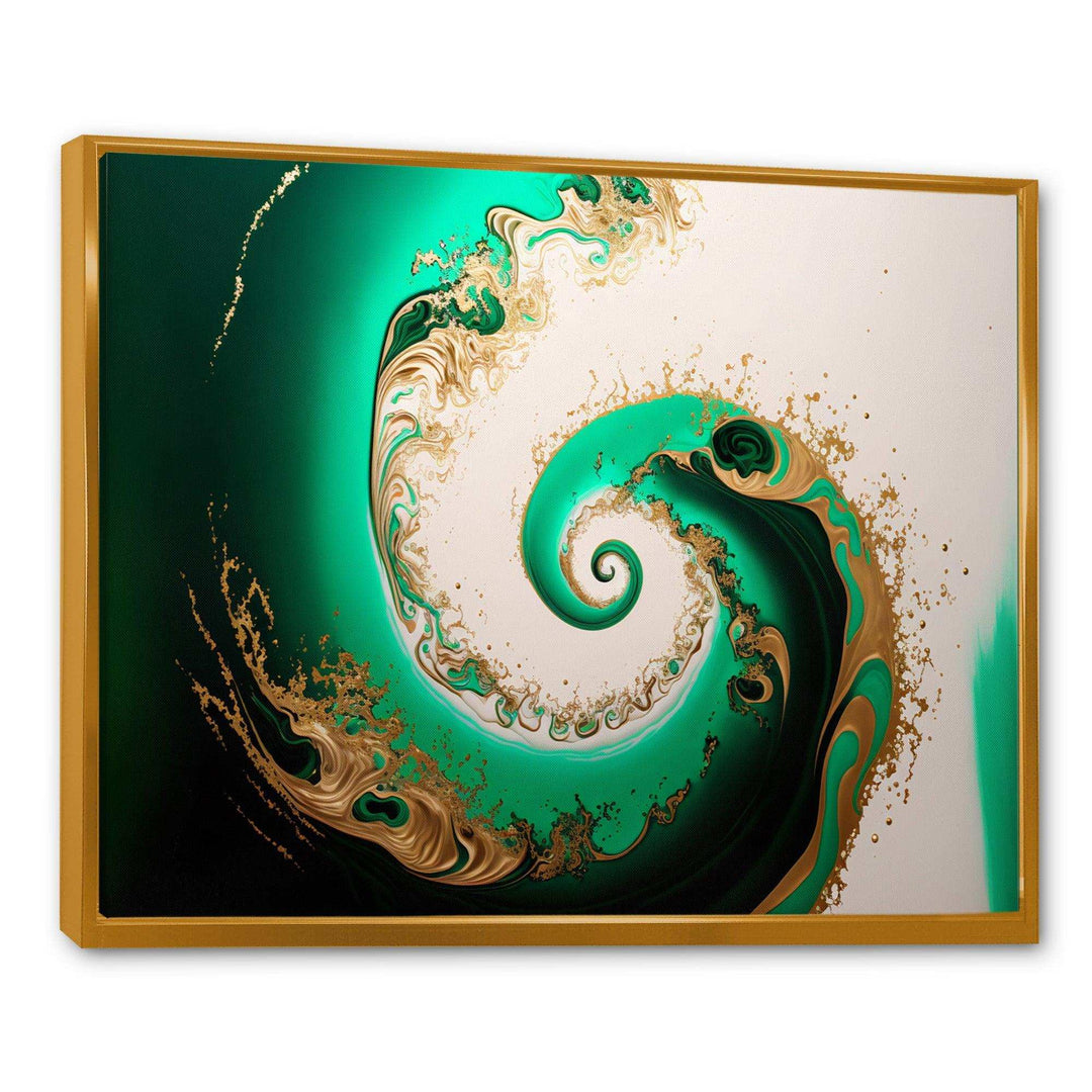 Green And Gold Crashing Waves II - Modern Canvas Wall Art