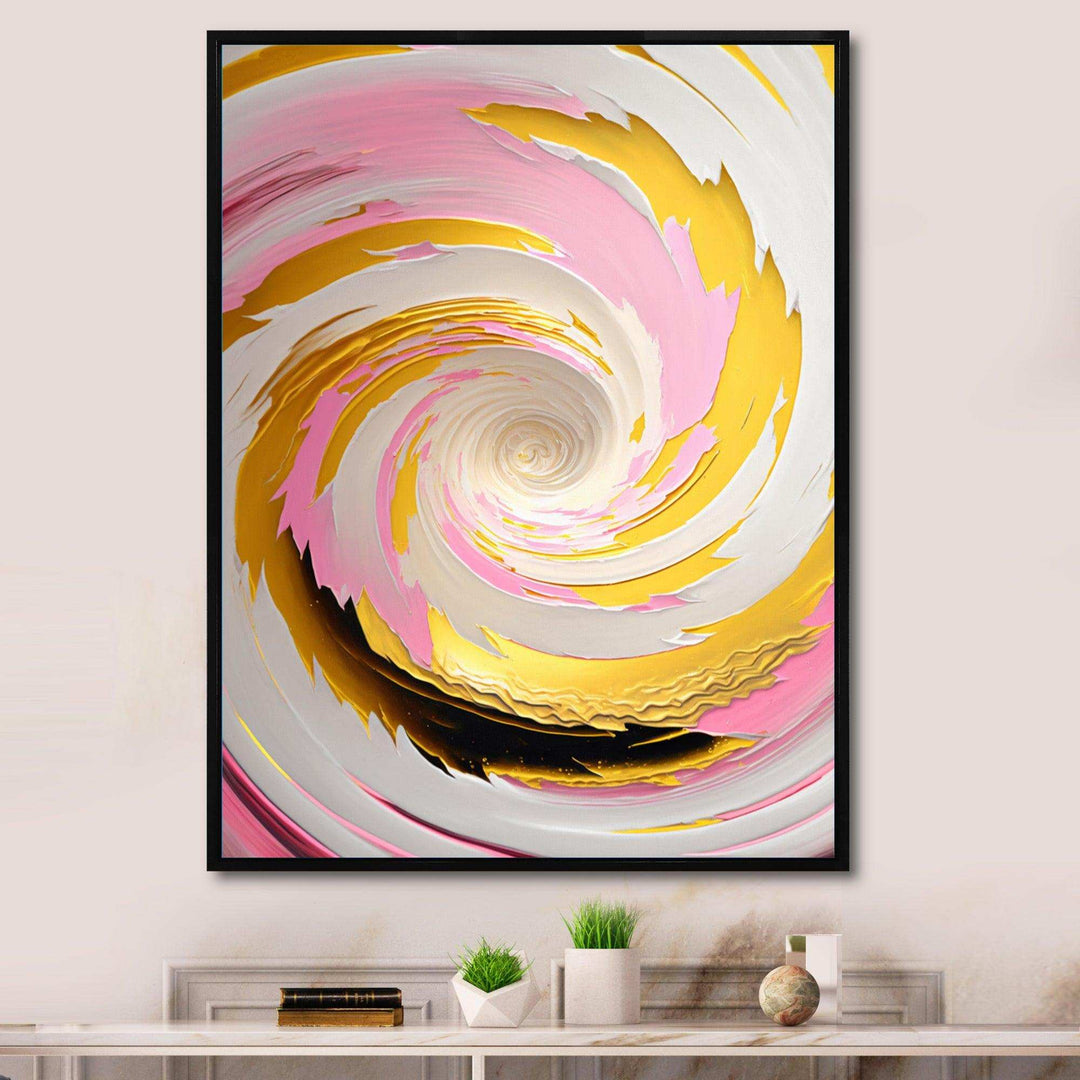 Pink Watercolor Circular Abstract II - Modern Bedroom Wall Art