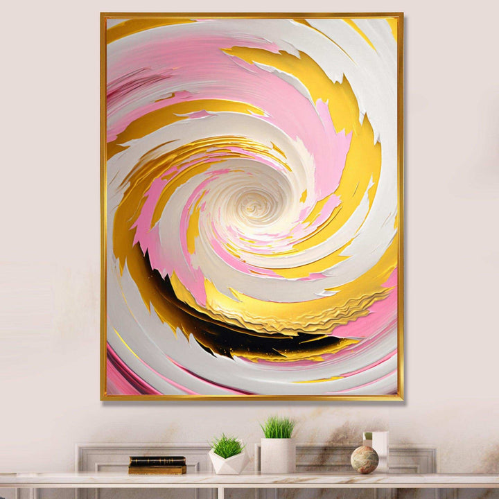 Pink Watercolor Circular Abstract II - Modern Bedroom Wall Art