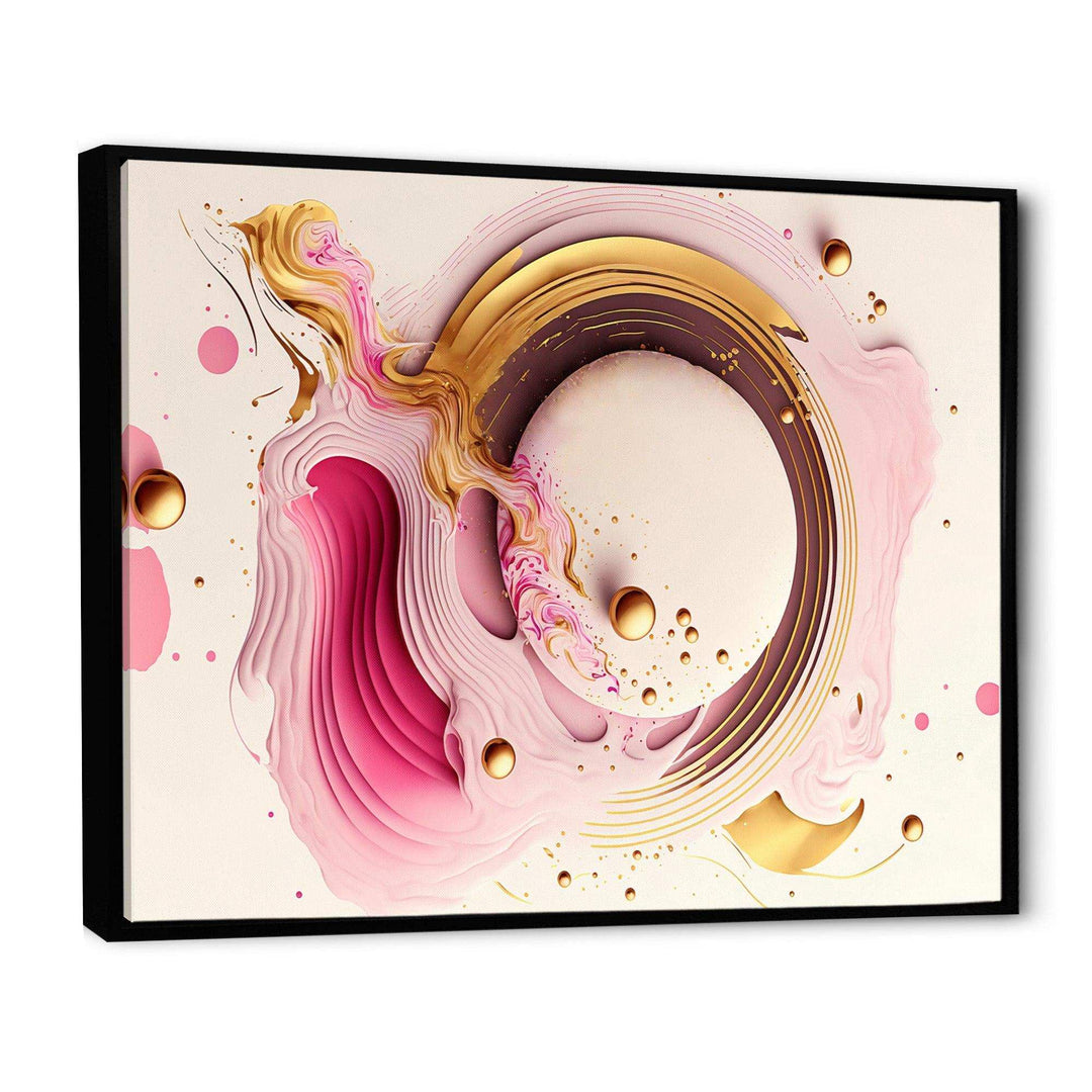 Pink Watercolor Circular Abstract III - Modern Canvas Wall Art