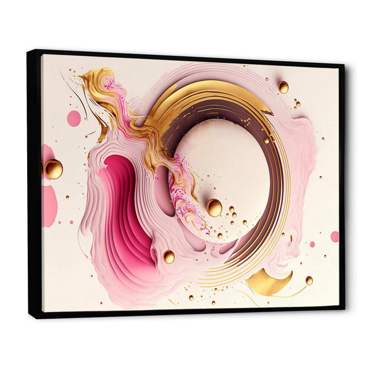 Pink Watercolor Circular Abstract III - Modern Canvas Wall Art