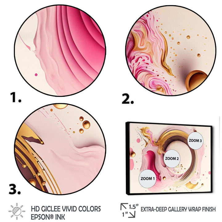 Pink Watercolor Circular Abstract III - Modern Canvas Wall Art