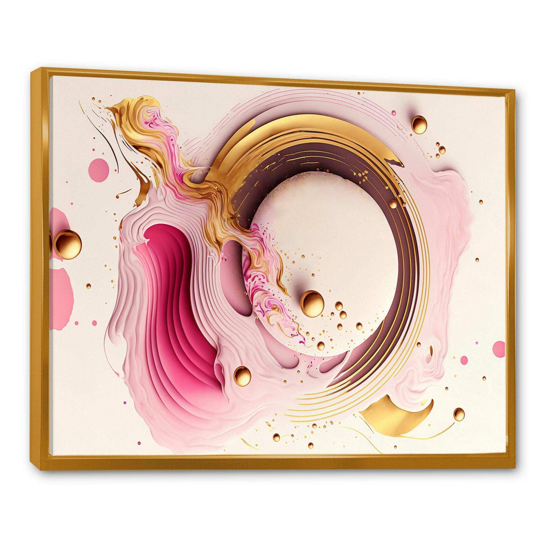 Pink Watercolor Circular Abstract III - Modern Canvas Wall Art