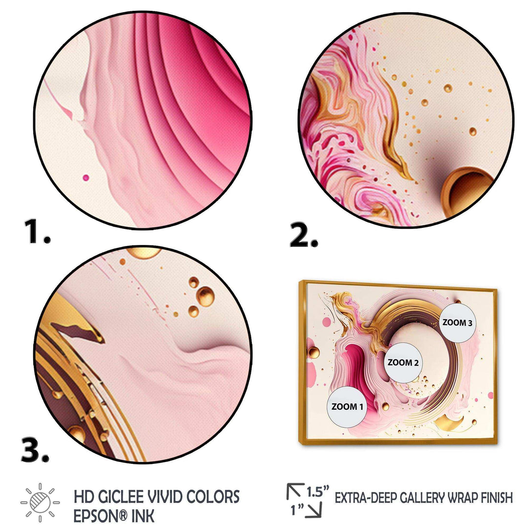 Pink Watercolor Circular Abstract III - Modern Canvas Wall Art