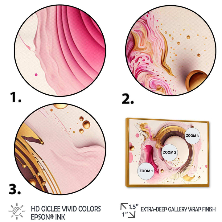 Pink Watercolor Circular Abstract III - Modern Canvas Wall Art