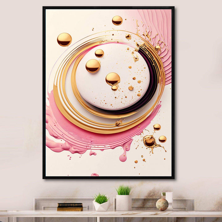 Pink Watercolor Circular Abstract IV - Modern Canvas Wall Art