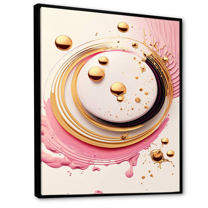 Pink Watercolor Circular Abstract IV - Modern Canvas Wall Art