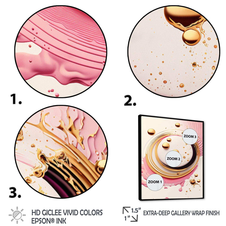 Pink Watercolor Circular Abstract IV - Modern Canvas Wall Art
