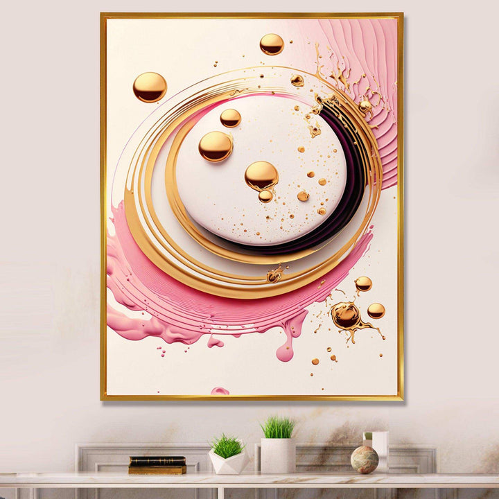 Pink Watercolor Circular Abstract IV - Modern Canvas Wall Art