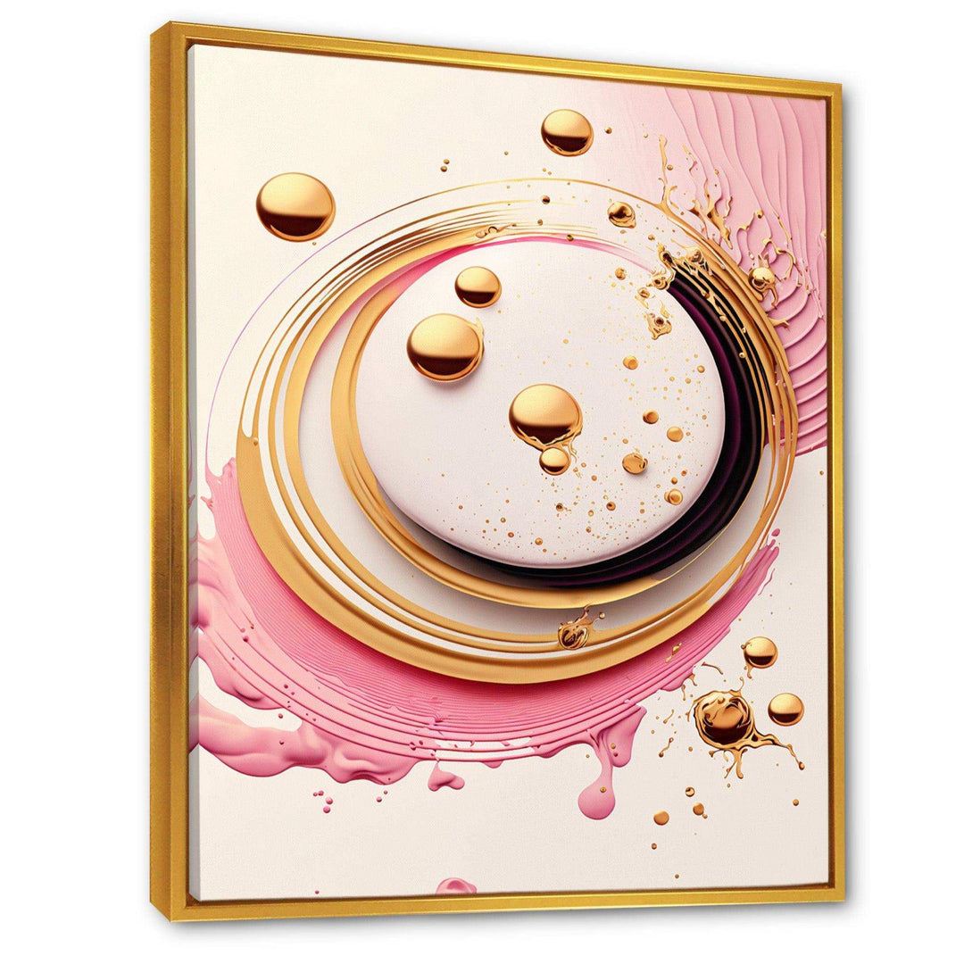Pink Watercolor Circular Abstract IV - Modern Canvas Wall Art
