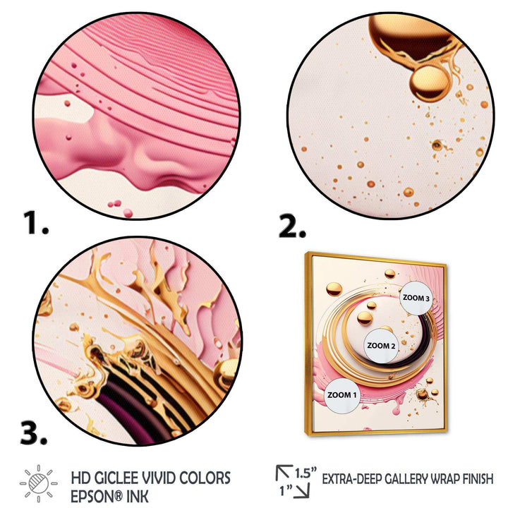 Pink Watercolor Circular Abstract IV - Modern Canvas Wall Art