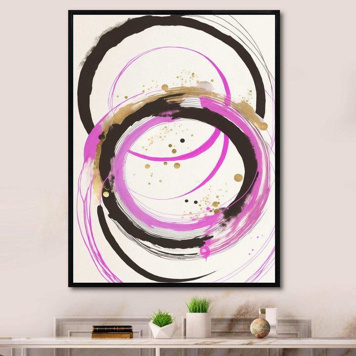 Pink And Gold Liquid Art  - Modern Living Room Wall Decor