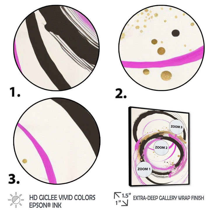 Pink And Gold Liquid Art  - Modern Living Room Wall Decor