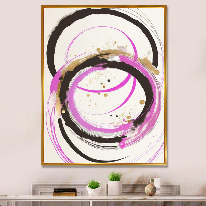 Pink And Gold Liquid Art  - Modern Living Room Wall Decor