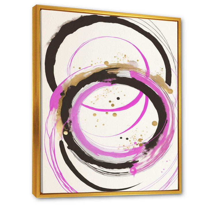 Pink And Gold Liquid Art  - Modern Living Room Wall Decor