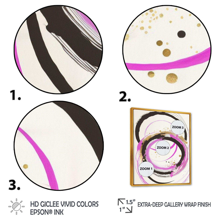 Pink And Gold Liquid Art  - Modern Living Room Wall Decor