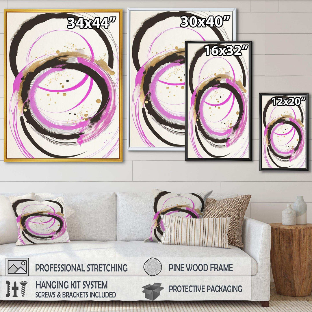 Pink And Gold Liquid Art  - Modern Living Room Wall Decor