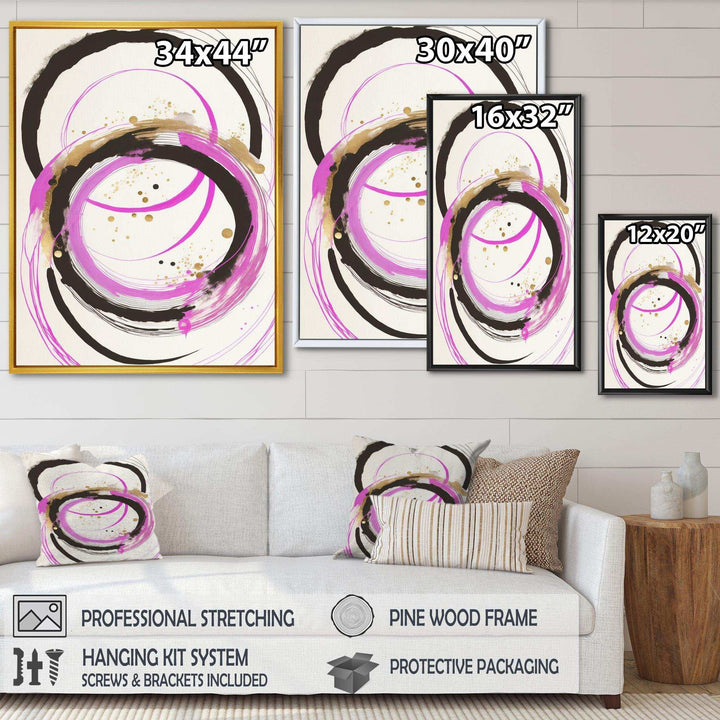 Pink And Gold Liquid Art  - Modern Living Room Wall Decor