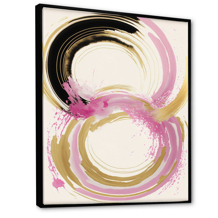 Pink And Gold Curves IV - Modern Bedroom Wall Art