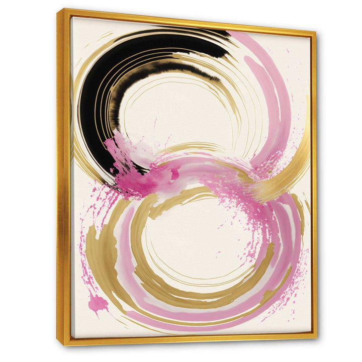 Pink And Gold Curves IV - Modern Bedroom Wall Art