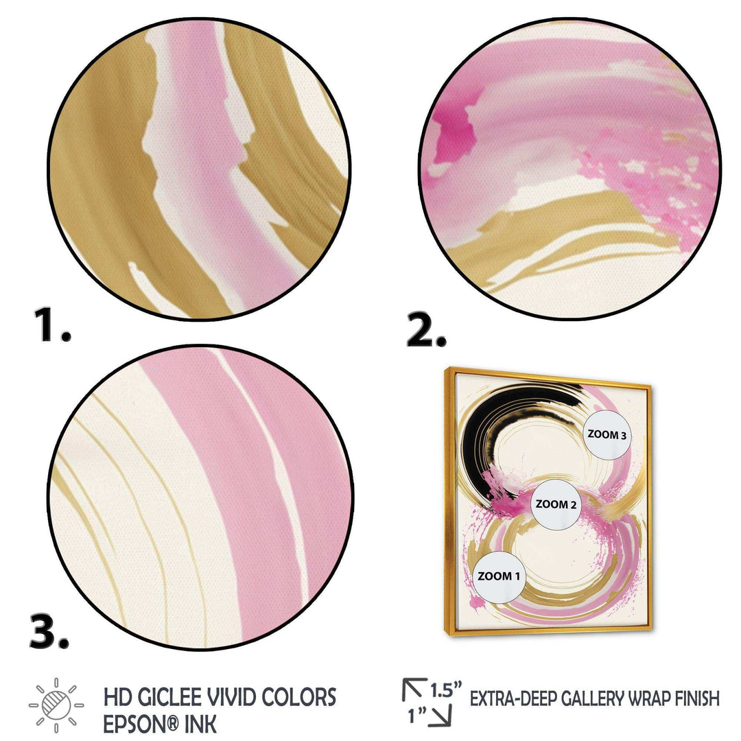Pink And Gold Curves IV - Modern Bedroom Wall Art