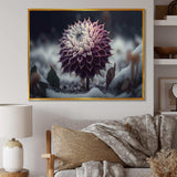 A Blooming Purple Dahlia Flower In Winter III Canvas Canvas