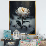 A Blooming White Peony Flower In Winter II Canvas Canvas