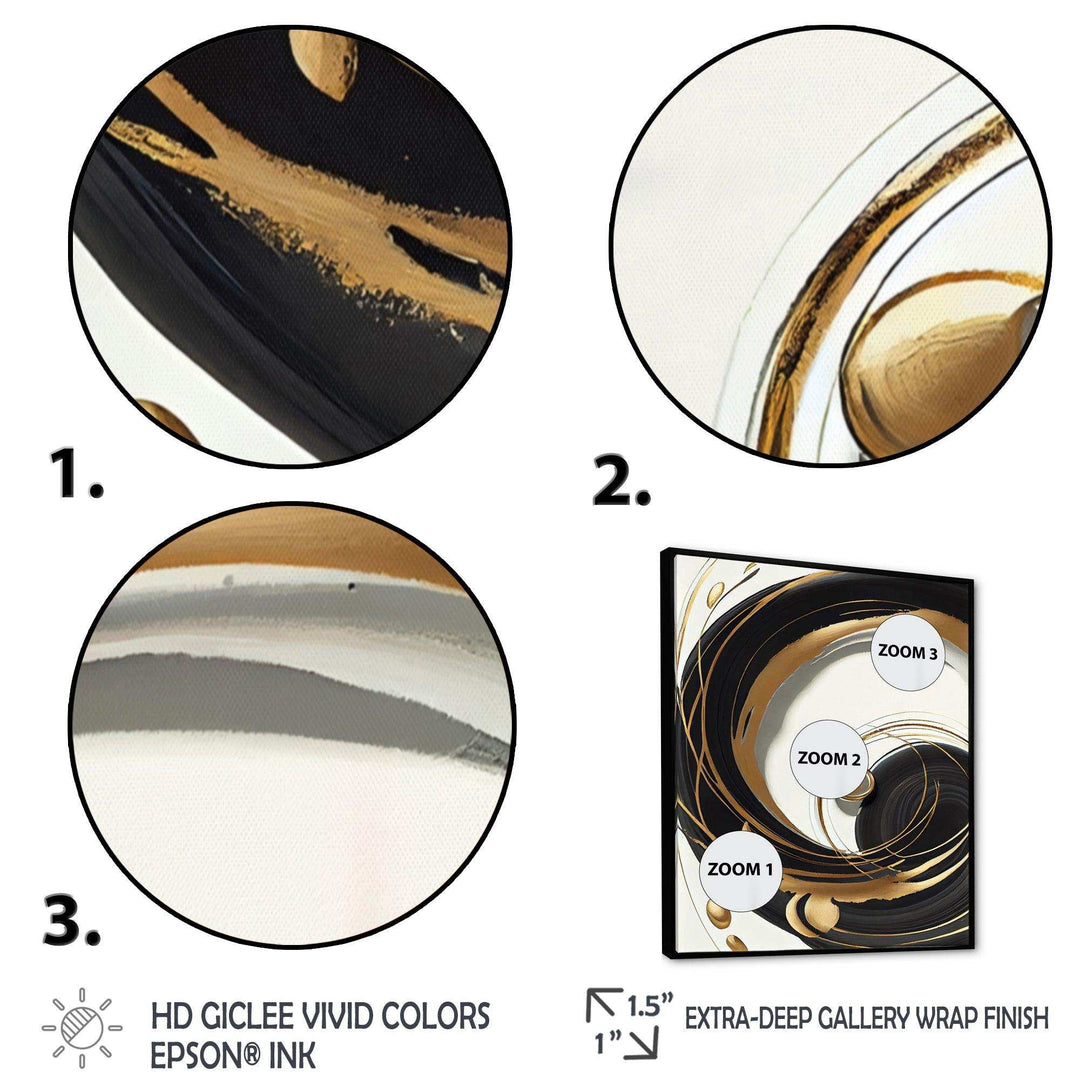 Gold Glamour Circle II - Modern Wall Art Prints
