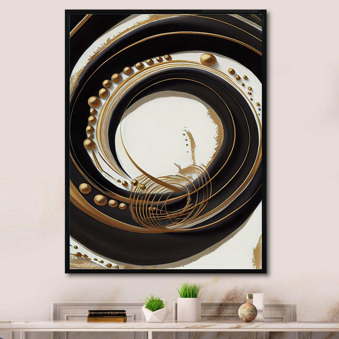 Gold Glamour Circle III - Modern Canvas Wall Art