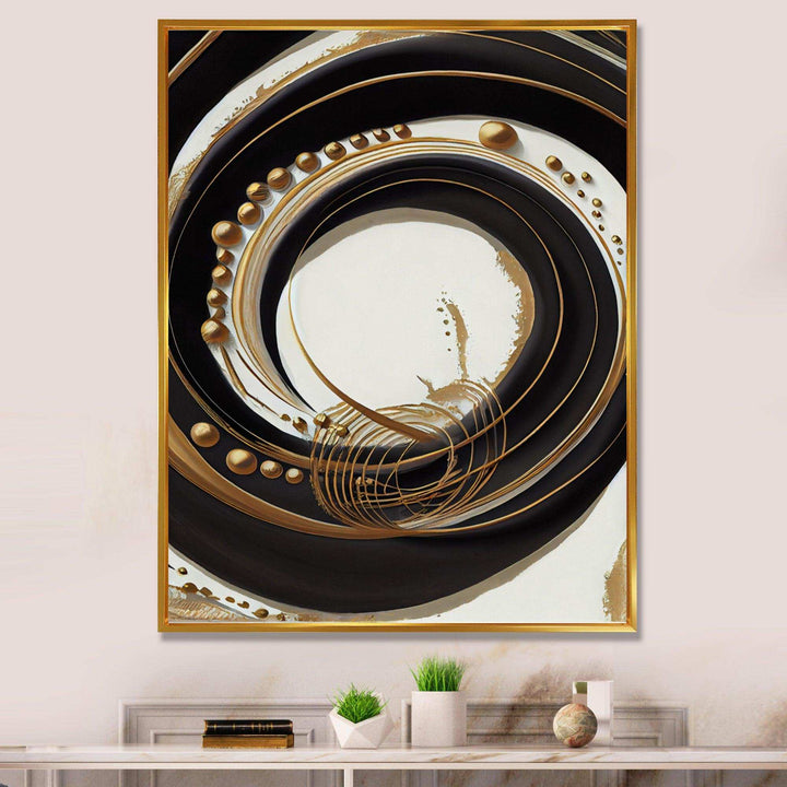 Gold Glamour Circle III - Modern Canvas Wall Art