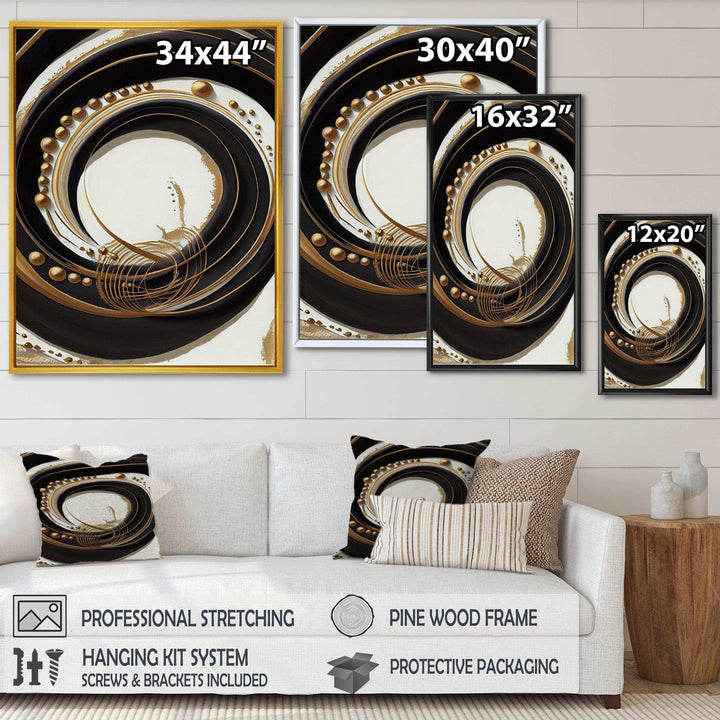Gold Glamour Circle III - Modern Canvas Wall Art