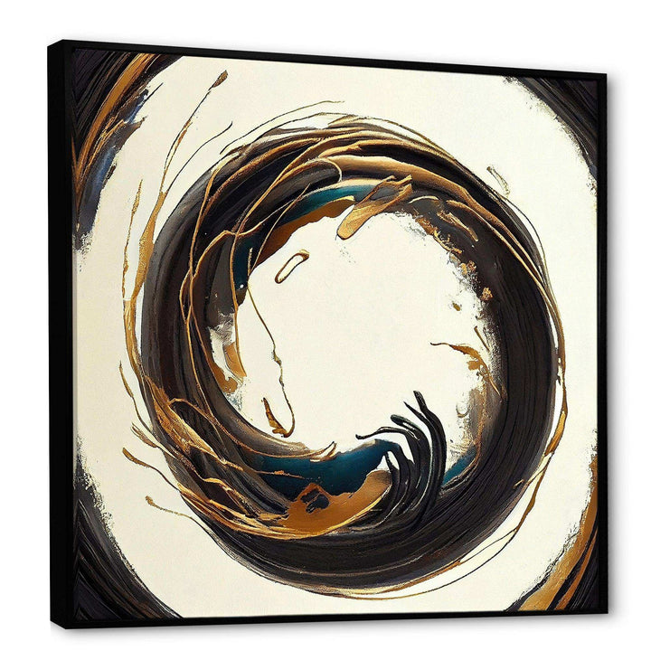 Gold Glamour Circle 1 II - Modern Living Room Wall Decor