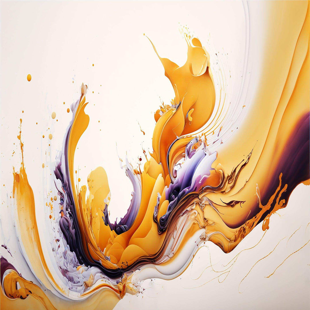 White And Gold Fusion I - Modern Wall Art Prints