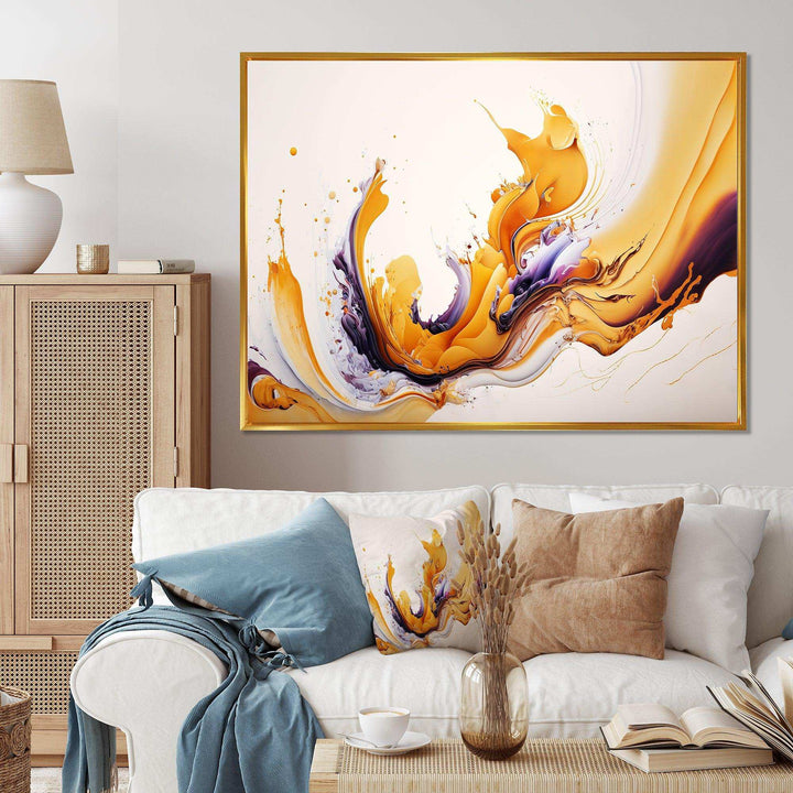 White And Gold Fusion I - Modern Wall Art Prints