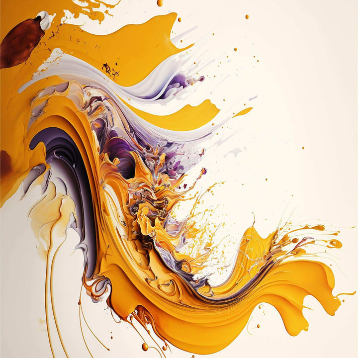 White And Gold Fusion V - Modern Canvas Wall Art