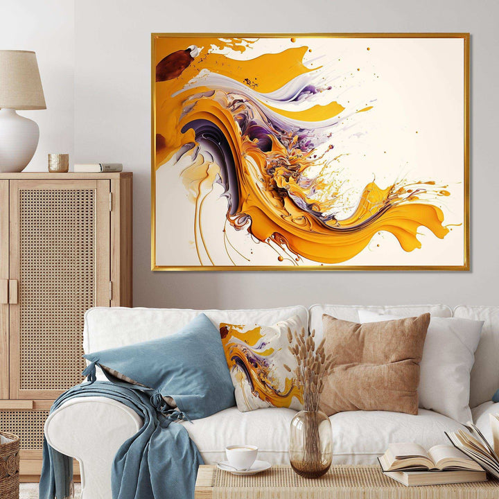 White And Gold Fusion V - Modern Canvas Wall Art