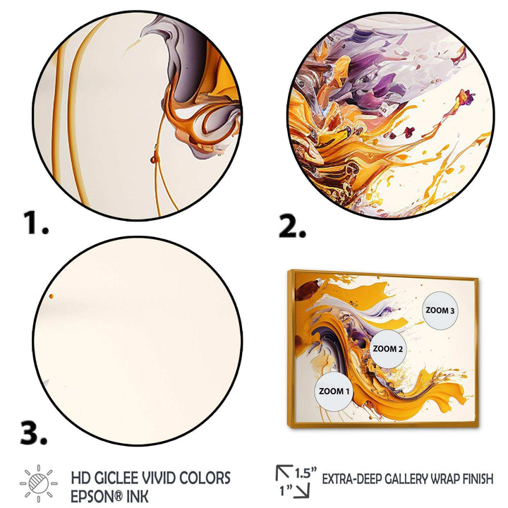 White And Gold Fusion V - Modern Canvas Wall Art