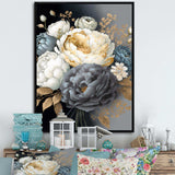 White, Blue And Grey Peony Bouquet I