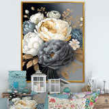 White, Blue And Grey Peony Bouquet I