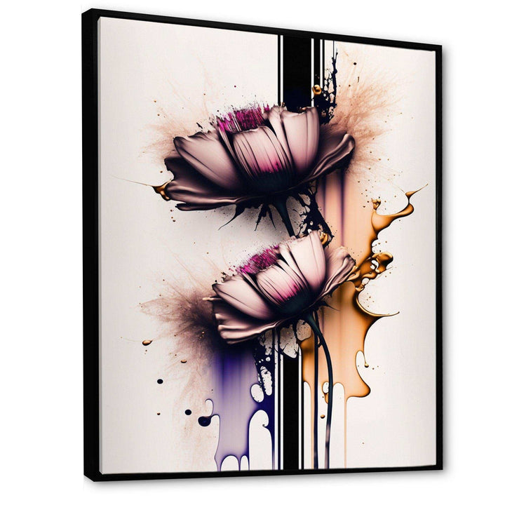 Pink Daisy Flower On Abstract Fusion I - Traditional Wall Art Prints