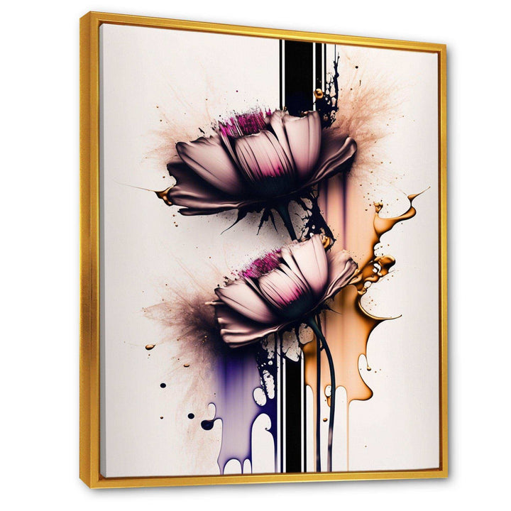 Pink Daisy Flower On Abstract Fusion I - Traditional Wall Art Prints