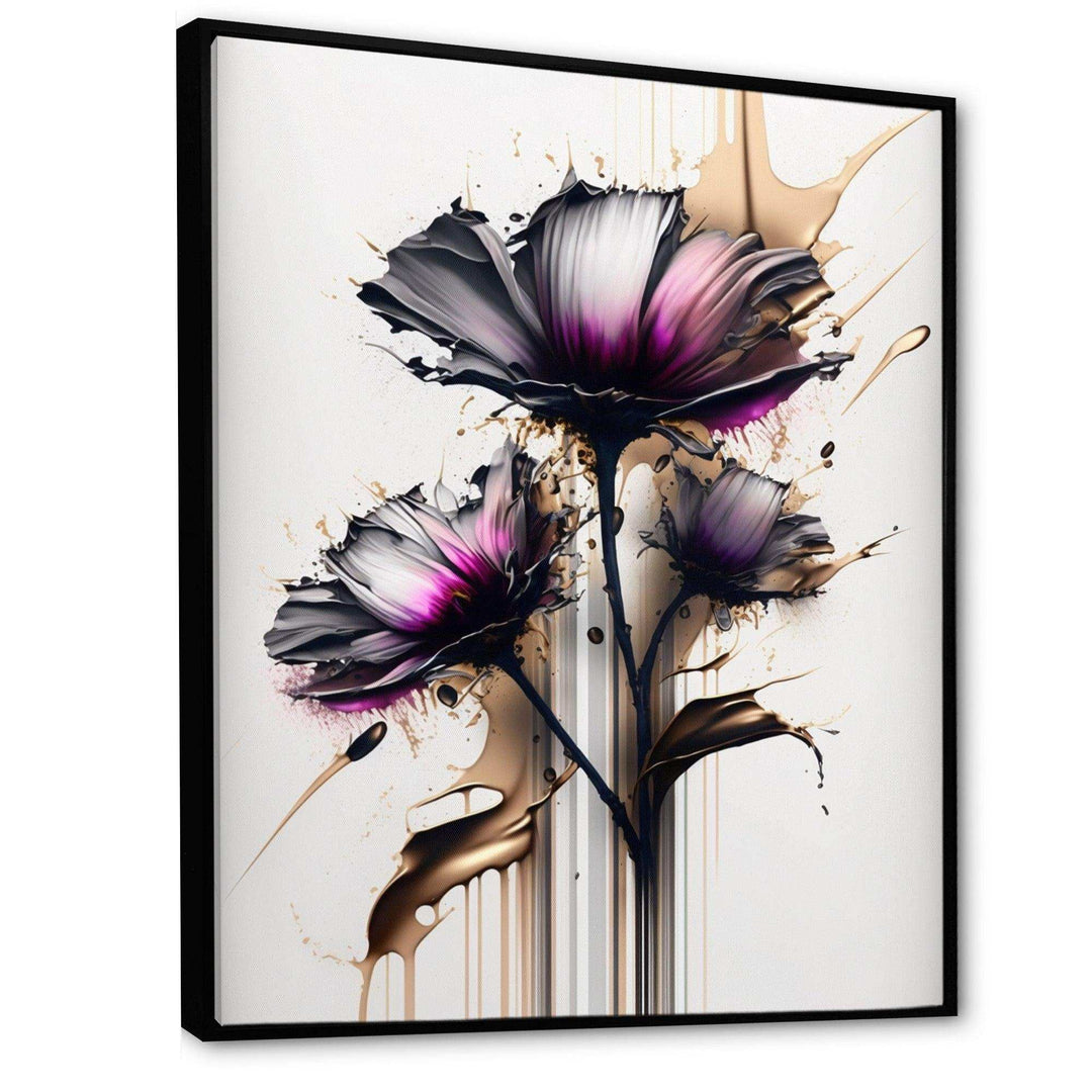 Pink Daisy Flower On Abstract Fusion III - Traditional Canvas Wall Art